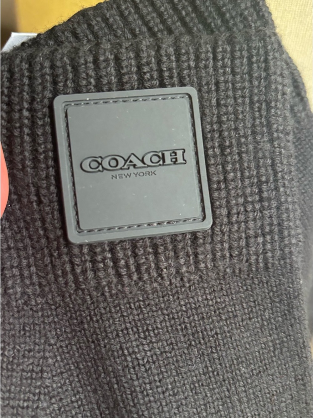 Authentic COACH 1941 Black Knit Tech Gloves with Logo Patch - Picture 2 of 6
